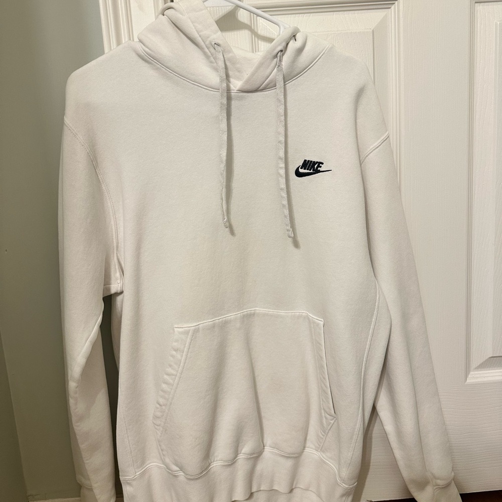 Nike Men's White Hoodie Sweater